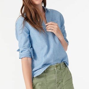 NWT! 🎉 J.Crew Chambray Popover Shirt